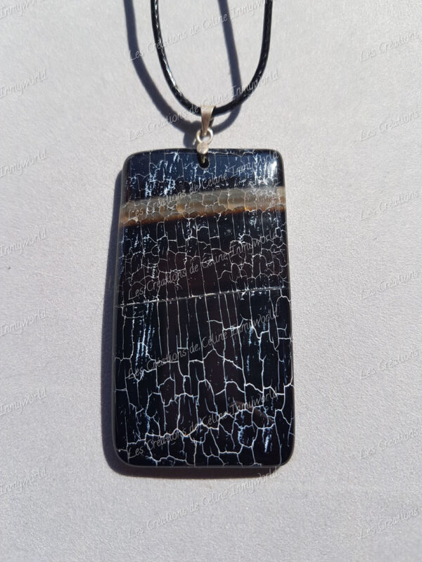 Pendentif rectangulaire en Agate du Botswana (1)