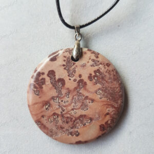 Pendentif rond en Jaspe grain de café