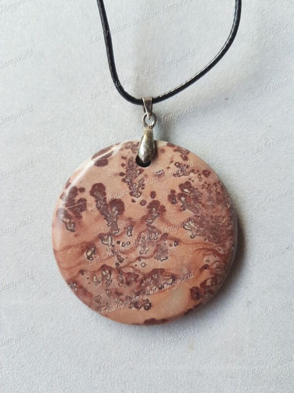 Pendentif rond en Jaspe grain de café