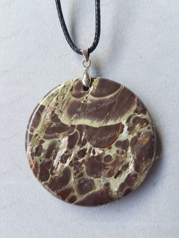 Pendentif rond en Jaspe orbiculaire (2)