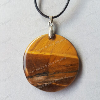 Pendentif rond en Oeil de tigre (1)