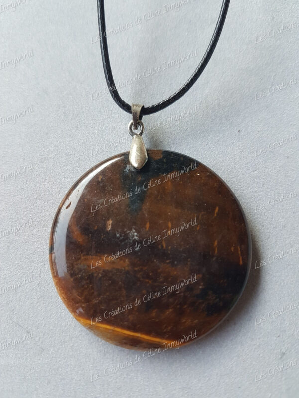 Pendentif rond en Oeil de tigre (1)