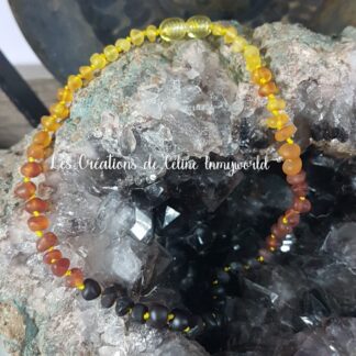 Collier pour bébé, pour les poussées dentaires, en Ambre