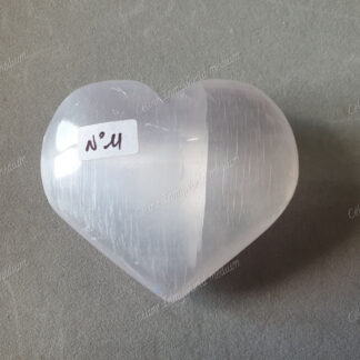 Pierre roulée coeur en Sélénite n°11