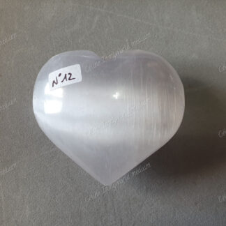 Pierre roulée coeur en Sélénite n°12