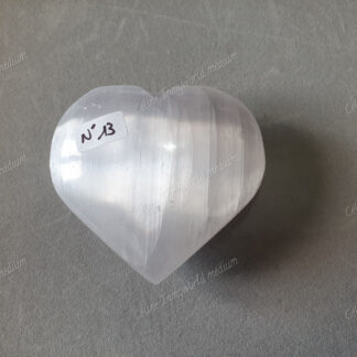 Pierre roulée coeur en Sélénite n°13