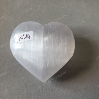 Pierre roulée coeur en Sélénite n°14