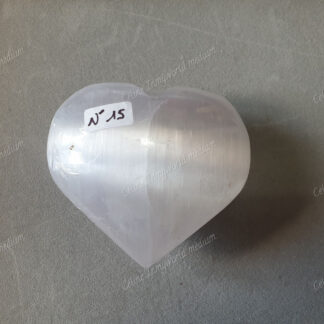 Pierre roulée coeur en Sélénite n°15