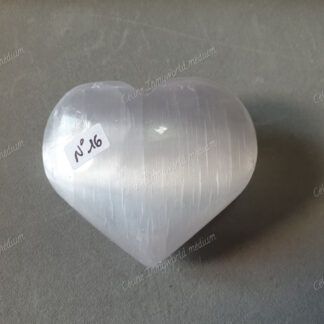 Pierre roulée coeur en Sélénite n°16