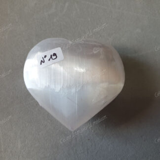 Pierre roulée coeur en Sélénite n°19
