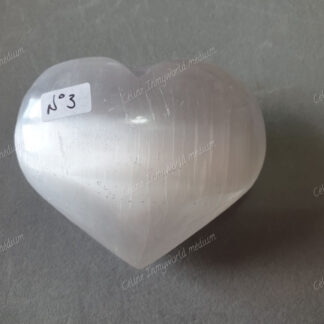 Pierre roulée coeur en Sélénite n°3