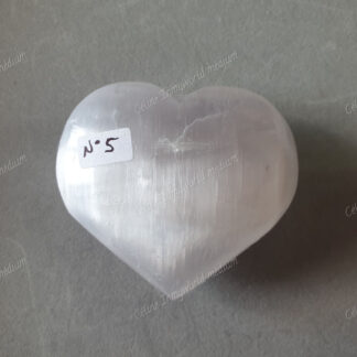 Pierre roulée coeur en Sélénite n°5