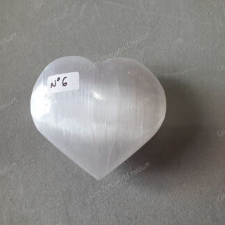 Pierre roulée coeur en Sélénite n°6