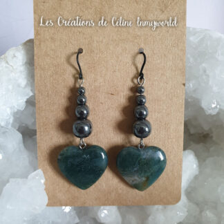 Boucles d'oreilles coeurs pour la chance, l'abondance et la protection énergétique