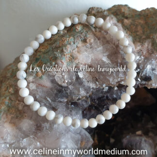 Bracelet pour la relaxation, rend patient, aide en cas de nervosité, de peur et d'irritabilité, en Magnésite