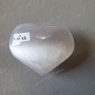 Pierre roulée coeur en Sélénite n°22