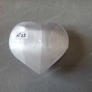 Pierre roulée coeur en Sélénite n°23