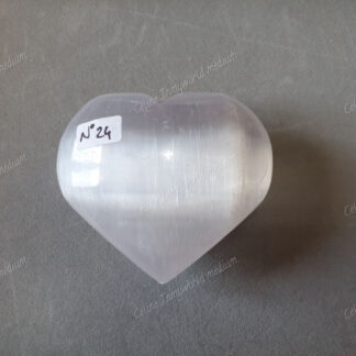 Pierre roulée coeur en Sélénite n°24
