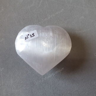 Pierre roulée coeur en Sélénite n°25