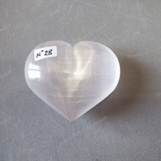 Pierre roulée coeur en Sélénite n°28