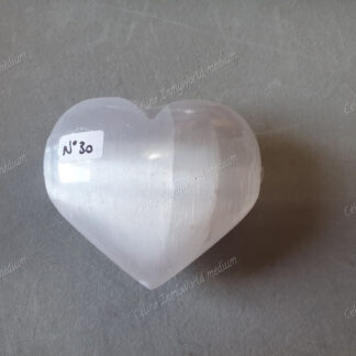 Pierre roulée coeur en Sélénite n°30