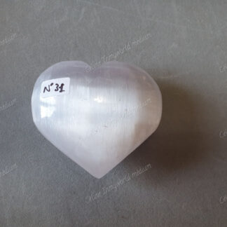 Pierre roulée coeur en Sélénite n°31