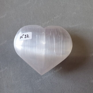 Pierre roulée coeur en Sélénite n°32