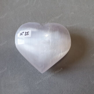 Pierre roulée coeur en Sélénite n°35