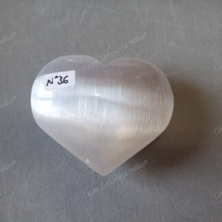 Pierre roulée coeur en Sélénite n°36
