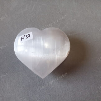 Pierre roulée coeur en Sélénite n°37