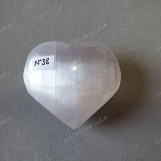 Pierre roulée coeur en Sélénite n°38