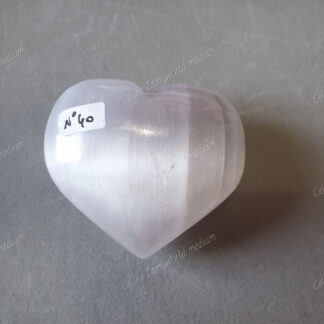 Pierre roulée coeur en Sélénite n°40