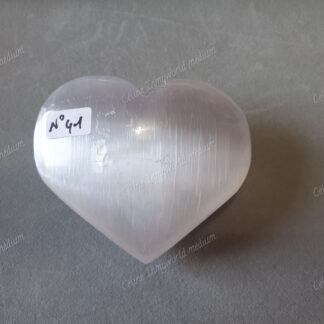 Pierre roulée coeur en Sélénite n°41