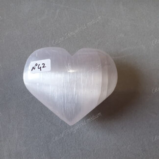 Pierre roulée coeur en Sélénite n°42