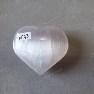 Pierre roulée coeur en Sélénite n°43