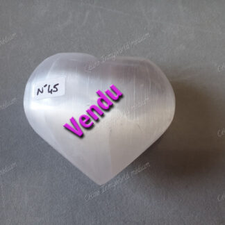 Pierre roulée coeur en Sélénite modèle n°45