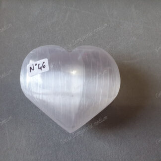 Pierre roulée coeur en Sélénite n°46