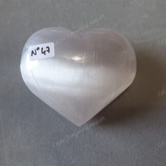 Pierre roulée coeur en Sélénite n°47