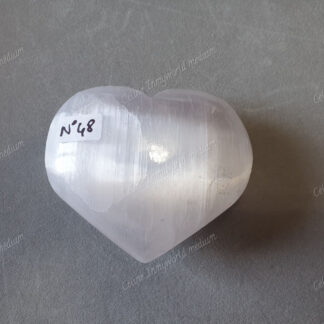 Pierre roulée coeur en Sélénite n°48