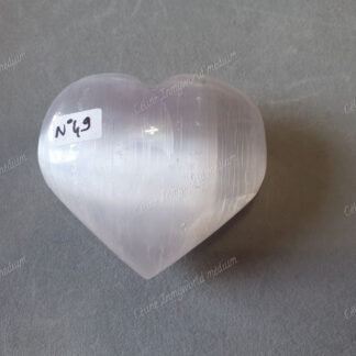 Pierre roulée coeur en Sélénite n°49