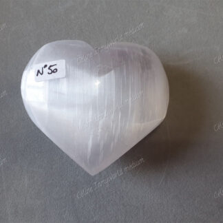Pierre roulée coeur en Sélénite n°50