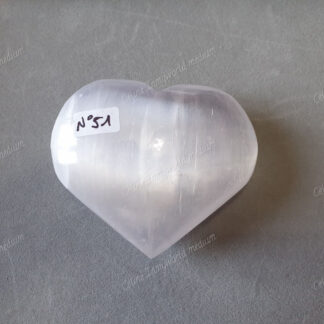 Pierre roulée coeur en Sélénite n°51