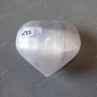 Pierre roulée coeur en Sélénite n°52