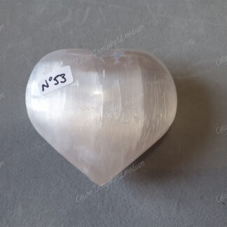 Pierre roulée coeur en Sélénite n°53