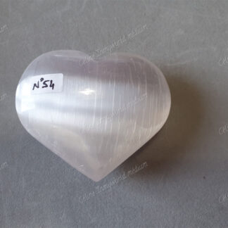 Pierre roulée coeur en Sélénite n°54