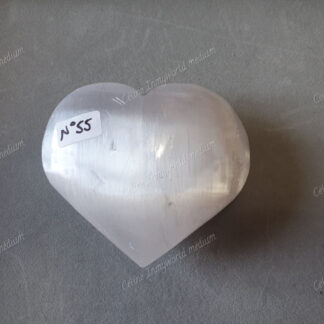 Pierre roulée coeur en Sélénite n°55