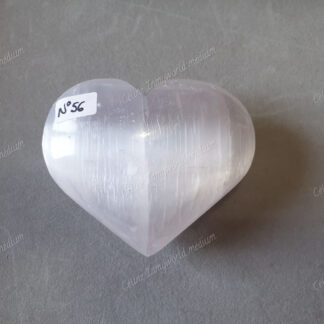 Pierre roulée coeur en Sélénite n°56