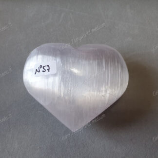 Pierre roulée coeur en Sélénite n°57