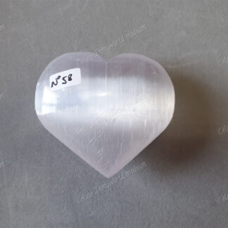 Pierre roulée coeur en Sélénite n°58