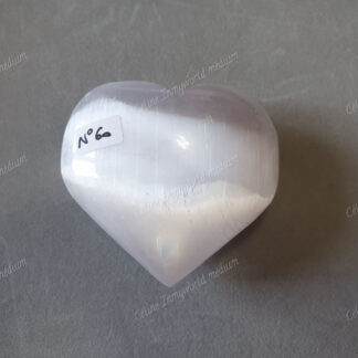 Pierre roulée coeur en Sélénite n°60